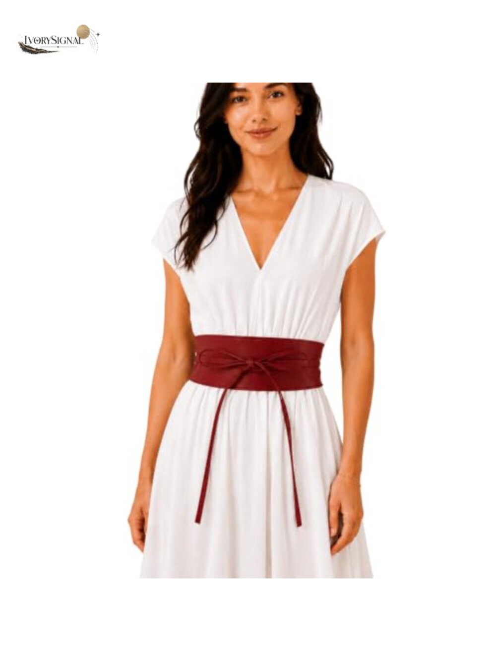 Italian Full-Grain Cowhide Leather Obi Belt Adjustable Waist Wrap for Dresses
